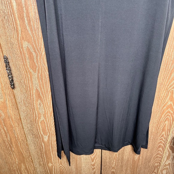 NWT Chico Double Layer Bi Color Midi Dress Black White Stretch 4 Business Casual - Picture 7 of 7